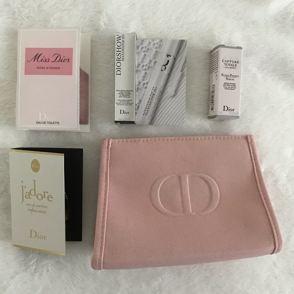 Dior Beaute makeup pouch with samples